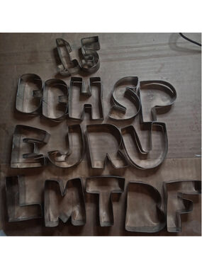 Older Metal Letter cookie Cutters Mixed Lot of 16 Large Shapes and Numbers